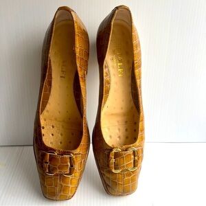 Amalfi By Rangoni  Womens Shoes Leather Snakeskin Print Brown Loafers Size  9N